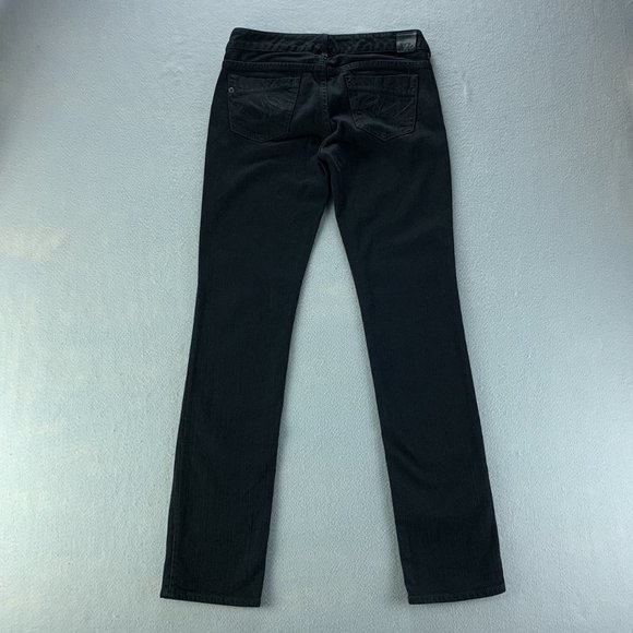 **SOLD**X2 Womens Jeans 2R 2 x 31.5" Black Skinny Low Rise Denim W01 - Picture 4 of 13